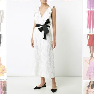 Zimmermann White Jumpsuit with Black Bow sz 1 small 4